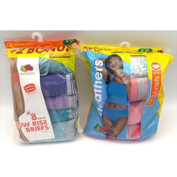 Fruit of the Loom Women’s 13 pairs Low Rise Briefs 2 Pack Bundle 9/2X - Picture 1 of 3